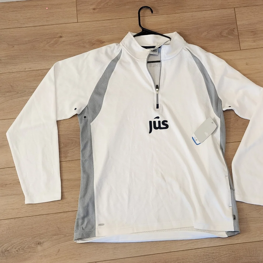 Alo Yoga White and Gray Long Sleeve Top - Picture 4 of 5